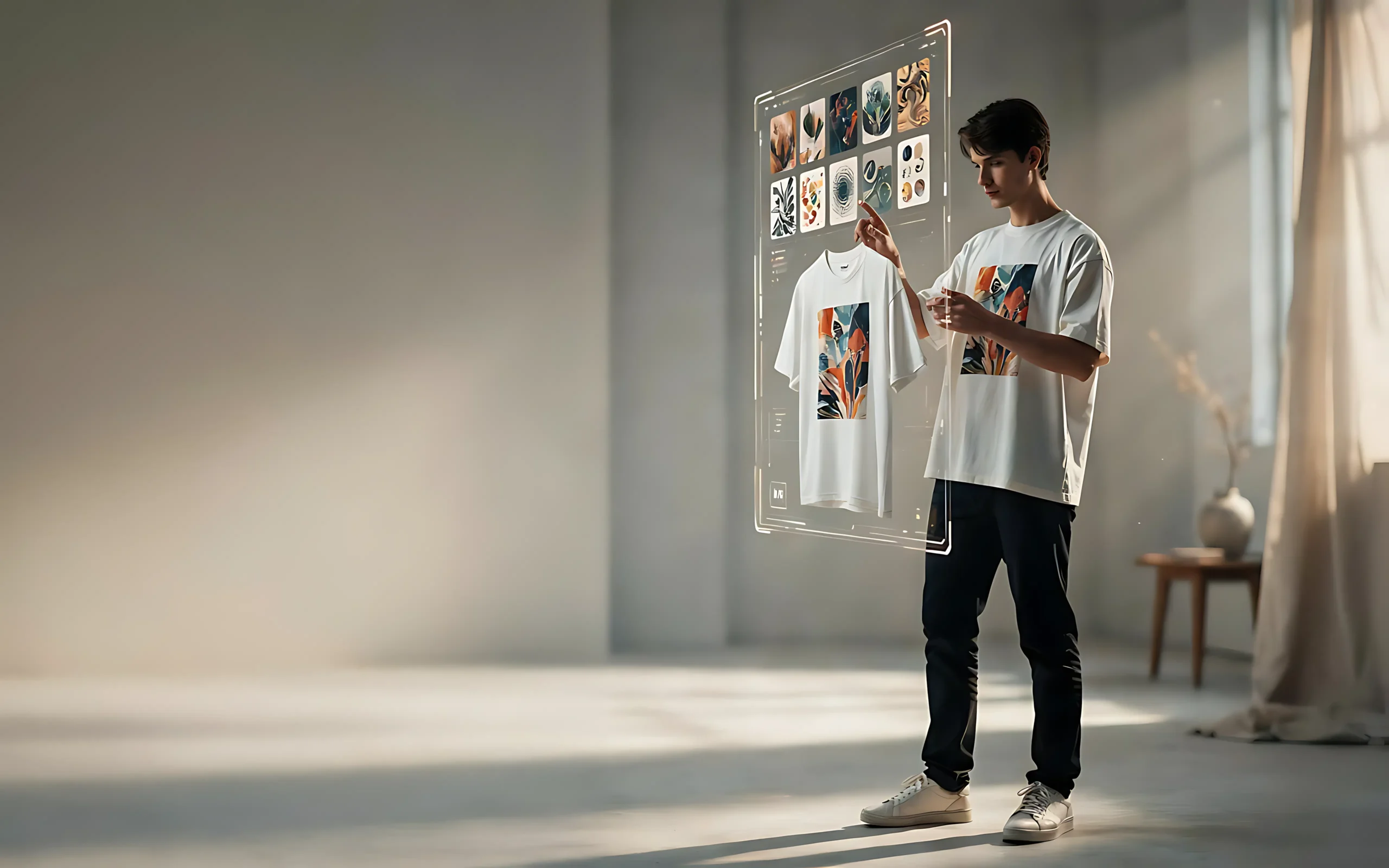 Custom AI-generated apparel on model